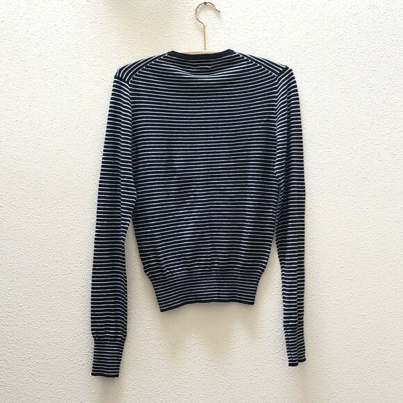 NEW Stitch Fix Fate Black & White Striped Cotton Knit Cardigan Sweater Womens S - Picture 4 of 7